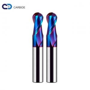 HRC65 High Hardness Solid Carbide End Mills With Blue Coated 2/4 Flute Flattened Endmill