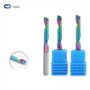Tungsten Steel Alloy Router Bits Rainbow Coated End Mill Single Flute Milling Cutter for Aluminum Honeycomb Panels
