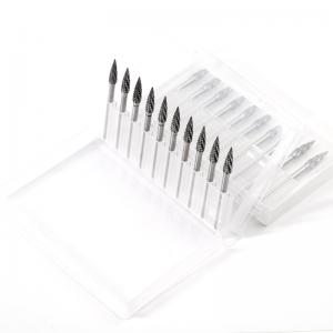 10pcs set G0415MX03 4mm Pointed Tree Double Cut Die Grinder Bit