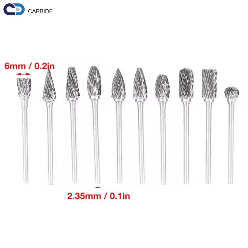 3*6mm Carbide Burr Set Carbide Cutting Rotary Burr Cutter Bits Rotary File Burring Tools Metal Wood Carving Drill ﻿ ﻿