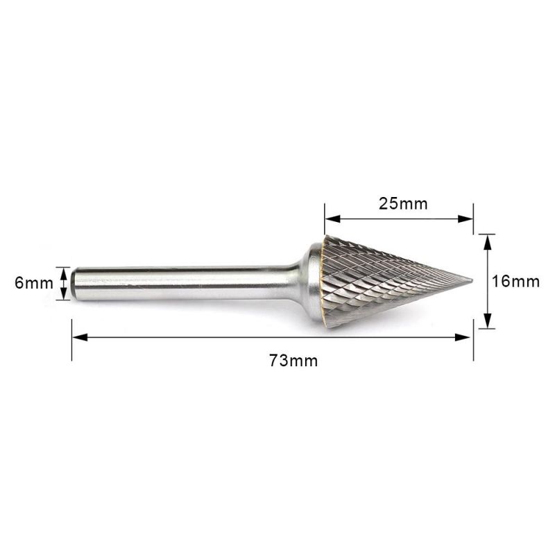 SM Cone Pointed Shape Carbide Cutting Burr Rotary Burr Cutter Bits 