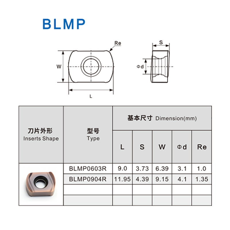 High Feed milling Insert BLMP0603R-M BLMP0904R-M