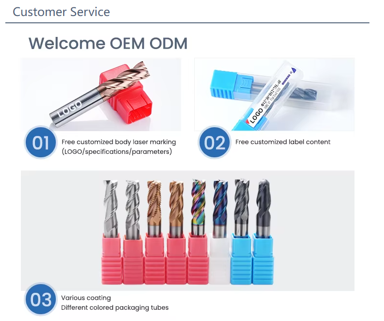 D6x50 4F HRC55 CNC End Mill Cutting Tools D6x50 4F HRC55 CNC End Mill Cutting Tools